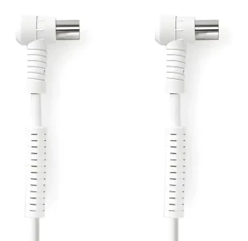 Nedis Koaxiálny kábel IEC zástrčka - IEC zásuvka biely / Kábel / 75 Ohm / 120 dB / 4X tienený / 10 m (CSGL40120WT100)