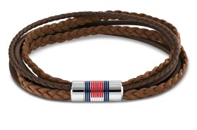 Tommy Hilfiger Luxusný pánsky náramok z hnedej kože Multi Layer 2790425