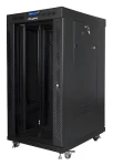 Lanberg 22U 19" čierny / Stojanový rozvádzač / 600x800 mm / Flat pack / Sklenené dvere (FF01-6822-12BL)