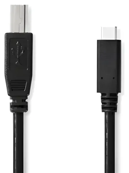 Nedis USB-C - USB-B čierna / Kábel USB / USB 2.0 / 480 Mbps / 1 m (CCGL60650BK10)