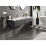 MEXEN/S - Rivel kúpeľňová skrinka 140 cm s umývadlom Otis, 1 šuplík, reliéf, grafit mat/biela mat - 91A20-14023-1-BF66-W18M0 91A20-14023-1-BF66-W18M01