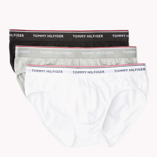 Pánske slipy 3-PACK COTTON BRIEFS 1U87903766004 čierna/sivá/biela Tommy Hilfiger