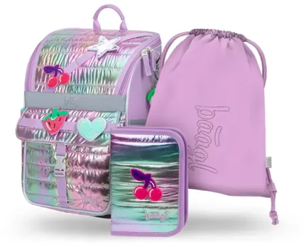 BAAGL SET 3 Zippy Lavender: aktovka, peračník, sáčok (A-35952)