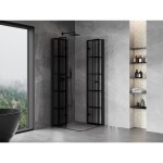 MEXEN/S - Mist-F Duo sprchovací kút skladacie dvere 85 x 85, čierna kratka, čierna 8A6-085L-085P-70-77
