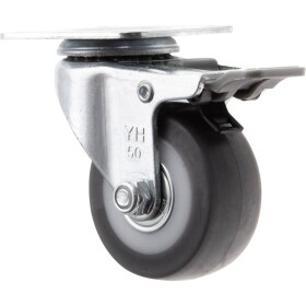 TOOLCRAFT TO-5137869 Otočné koliesko s parkovacou brzdou a 50 mm naskrutkovateľnou doskou Nosnosť (max.): 50 kg; TO-5137869
