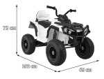 Mamido Elektrická štvorkolka ATV nafukovacie kolesá biela