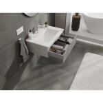 MEXEN/S - Rivel kúpeľňová skrinka 70 cm s umývadlom Otis, 1 šuplík, reliéf, šedá mat/biela mat 91A20-07023-1-BF62-W18M01