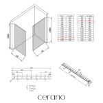 CERANO - Sprchová zástena Walk-in Crystal TL/P - 8 mm - bezvzperový systém + polička/držiak na uteráky - chróm, transparentné sklo - 150x70x200 CER-8050BD6350