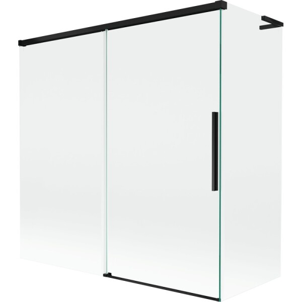MEXEN/S - Rox L vaňová zástena 2-krídlová posuvná 160 + 70 x 150, transparent, čierna 8C9L-160-070-70-00