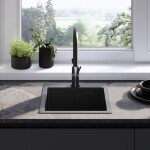 REA REA - Oceľový drez Leo 40 Black ZLE-06002