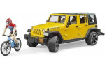 Bruder 02543 Jeep Wrangler s cyklistom a horským bicyklom