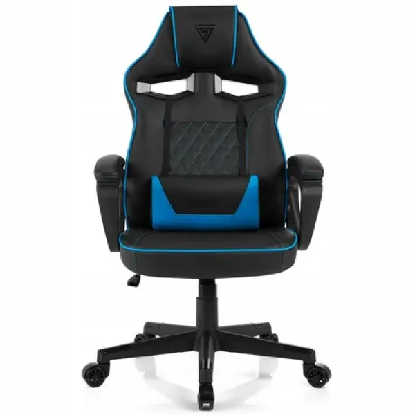 SENSE7 Knight čierno-modrá / Herná stolička / umelá koža / nastaviteľné / pojazdové kolieska / nosnosť 120 kg (5907783039713)