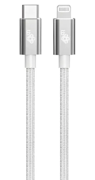 Kábel Lightning MFi - USB-C strieborný 1 m / USB-C / MFi certifikácia (AKTBXKUAMFICS1V)