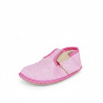 Dievčenské papuče Barefoot Pegres, BF01 textil, ružová - 26