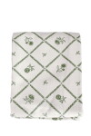 Strömshaga Bavlnený obrus Lovisa Green / White 140 x 240 cm