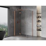 MEXEN/S - Mist-F sprchovací kút skladacie dvere ľavá 70 x 75, transparent, meď kartáčovaná 8A6T-070-075-65-00-L