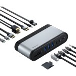 Baseus CAHUB-BG0G Dokovacia stanica / USB / VGA / RJ45 / 3.5 mm Jack / USB-C 100W (CAHUB-BG0G)