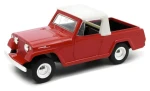 Welly Model auta 1967 Jeep Jeepster Commando Pickup červená