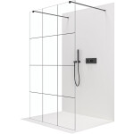 CERANO - Sprchová zástena Walk-in Onyx Duo Ľ/P - 8 mm - hranatá vzpera - čierna matná, industriálne sklo - 90x200 CER-8050BD1820