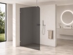 CERANO - Sprchová zástena Walk-in Orbis Top Round Ľ/P - 8 mm - okrúhla vzpera - chróm, grafitové sklo - 150x200 CER-682306