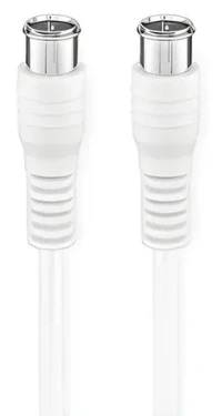 Nedis F Quick kábel F(M)-F(M) pozlátený biela / Kábel / 75 Ohm / 50 dB / dvojité tienenie / 5 m (CSGB41300WT50)