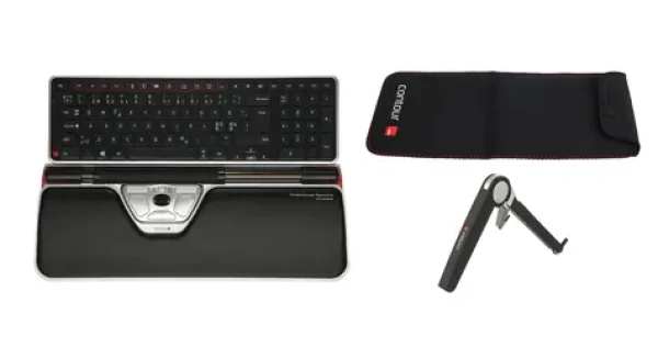 Contour RollerMouse Red PLUS Travel Kit čierna / Sada myš a klávesnica / Bezdrôtové pripojenie / 2800 DPI / 7 tlačidiel (RM-RED PLUS-WL-DE-TK)