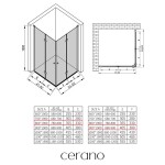 CERANO - Sprchovací kút Volpe Duo Ľ/P - 6 mm - chróm, transparentné sklo - 80x90x190 - zalamovacie CER-454166