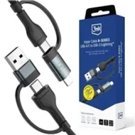 3mk Hyper kábel N-SERIES 2 v 2 USB-A/USB-C - USB-C/Lightning 1.2m 9V/2A 60W čierna (5903108680363)