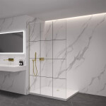 CERANO - Sprchová zástena Walk-in Crystal Ľ/P - 8 mm - bezvzperový systém - zlatá, industriálne sklo - 150x200 CER-8050BD6690