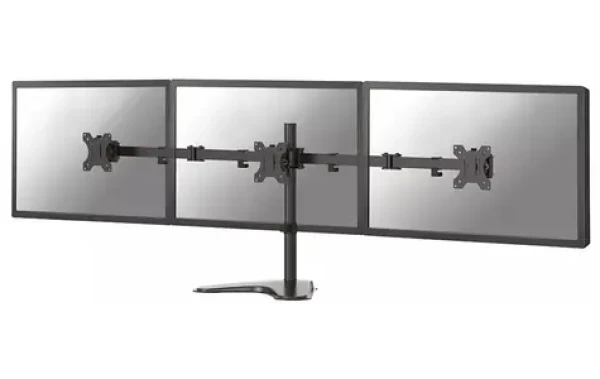 Neomounts TIS FPMA-D550DD3BLACK / stolný stojan pre 3 monitory / veľkosť 13-27" / VESA 75x75 - 100x100 / nosnosť 21 kg (FPMA-D550DD3BLACK)