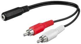 Goobay 50092 čierna / Audio adaptér / Jack 3,5 mm - 2x RCA / 20 cm (50092)