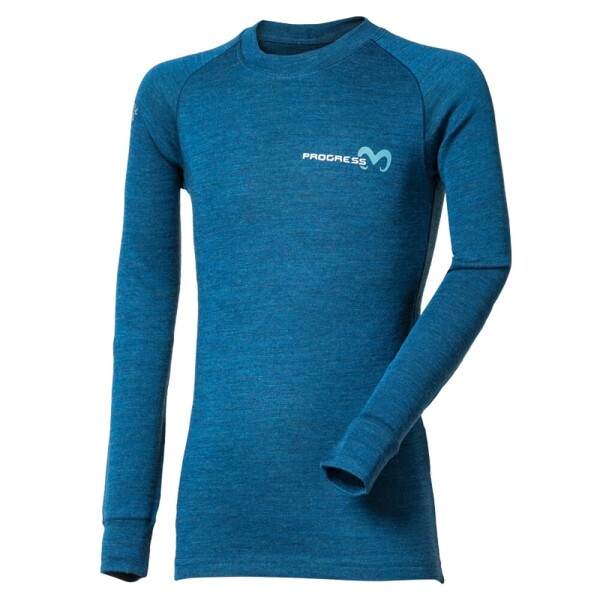 Detské termo tričko Progress MB TDRD merino-bamboo s dlhým rukávom petrol/modrá 152/158 EUR