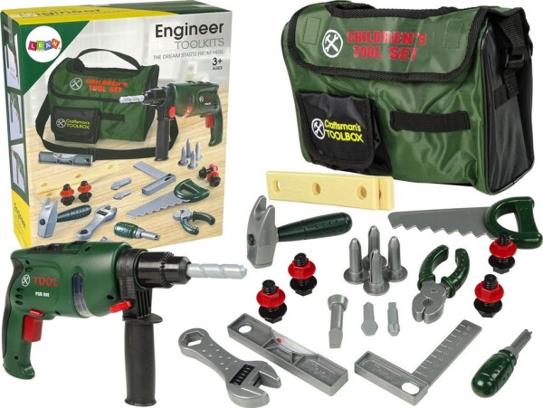 Inlea4Fun detské náradie v zelenej taške Engineer Toolkits