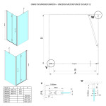GELCO - LORO štvorcová sprchová zástena 900x900 GN4590-04