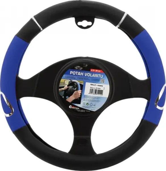Compass Poťah volantu RALLY modrý / Poťah volantu / 37-39 cm (31414)