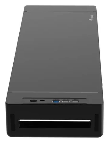 Equip 650883 čierna / Stojan na monitor / USB hub 4X USB-A + USB-C / nosnosť 25 kg / zásuvka (650883)