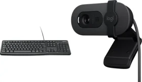 Logitech K120 920-002509 + Brio 100 / Set klávesnice a webkamery / USB / čierna