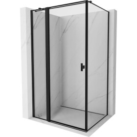 MEXEN/S - Mist T sprchovací kút dvere krídlové ľavá 70 x 80, čierny okraj, čierna 8A4T-070-080-70-70-L