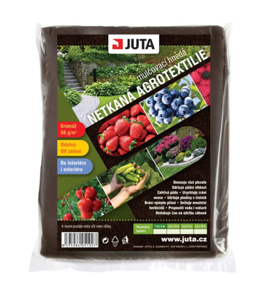 JUTA Netkaná mulčovacia textília 50 g/m² 1,6 x 10 m hnedá