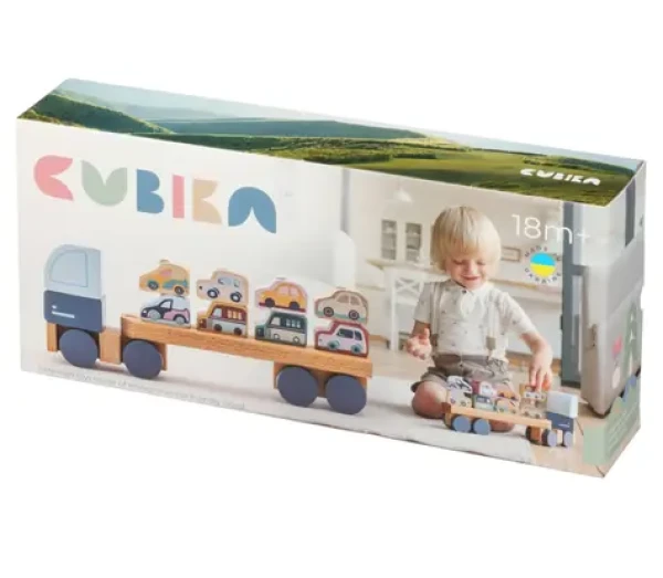 CUBIKA Pastel 15924 Kamión s autami - drevená skladačka