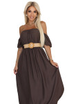 Boho maxi šaty 614-1 Chocolate - Numoco UNI