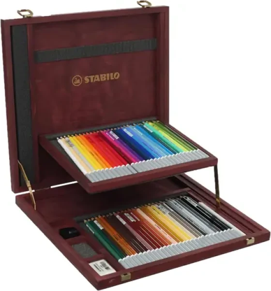 STABILO® CarbOthello - 60 ks drevený kufrík - 60 rôznych farieb (1460-1)