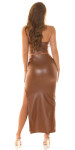 Sexy leather look 2Piece Set: Bandeau Top Skirt Einheitsgroesse