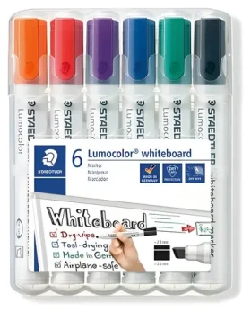 Staedtler Lumocolor / Popisovač na bielu tabuľu / sada 6 ks / šírka stopy 2-5 mm / 6 farieb (351 B WP6)