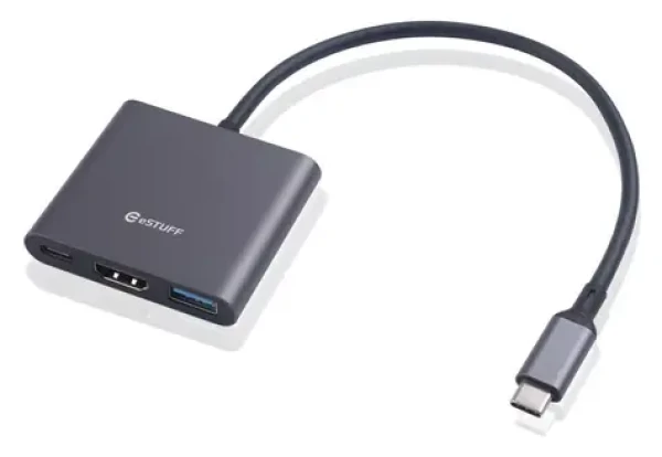 ESTUFF USB-C AV Multiport Hub / USB hub / HDMI 4K/60Hz / USB-C PD 100W / USB 3.2 Gen 1 (ES623001)