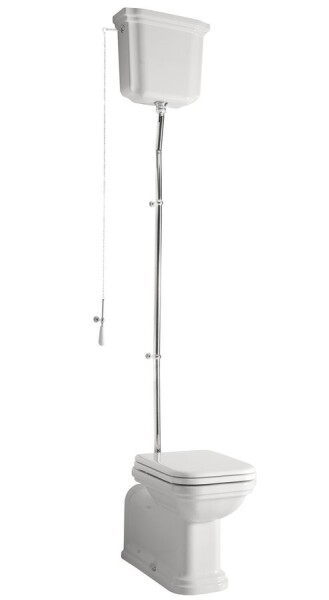 KERASAN - WALDORF WC misa s nádržkou, spodný/zadný odpad, biela-chróm WCSET19-WALDORF