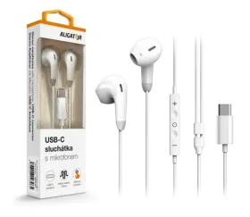 Aligator Slúchadlá AE007 Cool Music / USB-C / biela (AE007WT)