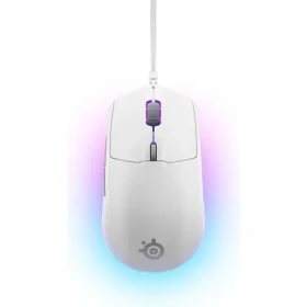 SteelSeries Rival 3 Gen 2 biela / Herná myš / optická / 8500DPI / USB-A / 2m / 6 tlačidiel (485015)