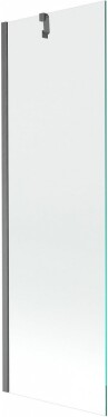 MEXEN/S - Next vaňová zástena FIX 60 x 150, transparent, grafit kartáčovaná 895-060-000-00-00-66