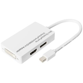 Digitus DVI / HDMI / DisplayPort adaptér DisplayPort zásuvka, Zásuvka HDMI-A, DVI-D 24+1pol. zásuvka 0.20 m biela DB-340509-002-W dvojžilový tienený, tienený; DB-340509-002-W